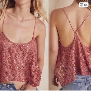 NWOT - Intimately by Free People Best Idea Cami in Rose Smoke